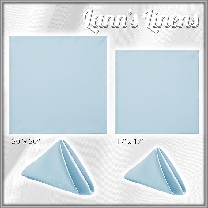 Lann's Linens Set of 12 Cloth Dinner Napkins, 17-inch Polyester Napkins - Image 8