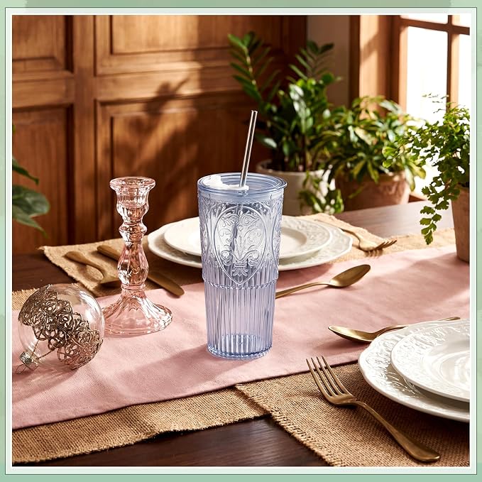 16 Set 20oz Vintage Plastic Tumbler - Image 4