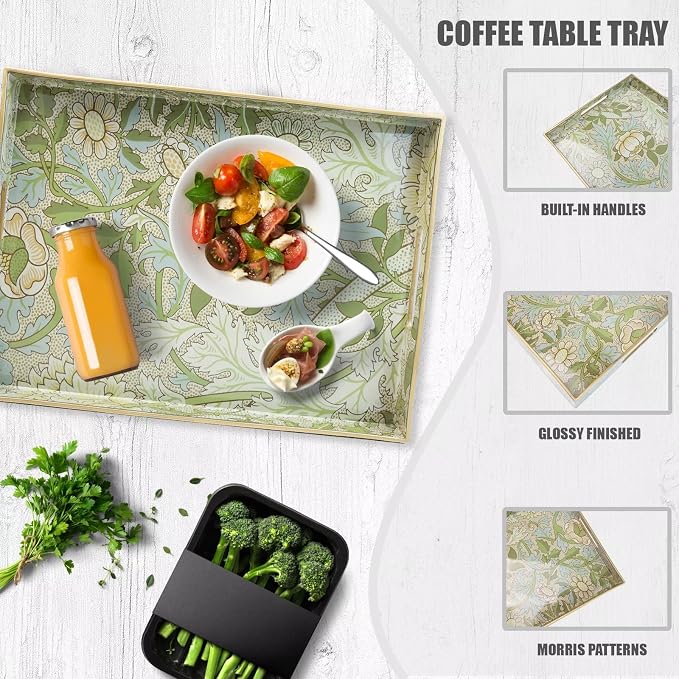 Spsyrine Serving Tray with Handles, Plastic Decorative Tray - Image 4