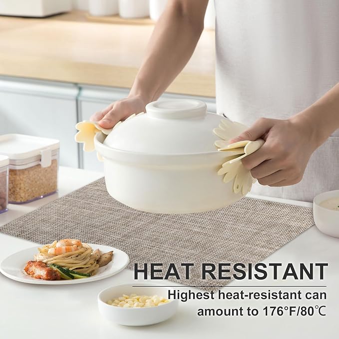 Vinyl Placemats Set of 8, PVC Woven Washable Non-Slip Table Mats, Heat - Image 2