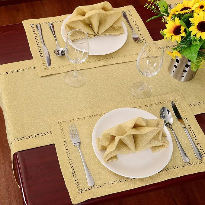 Grelucgo Handcrafted Solid Color Dining Table Runner, Dresser Scarf, - Image 3