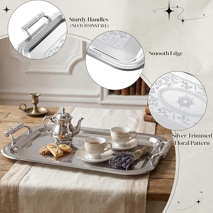 4 Pack Stainless Steel Serving Tray - Image 5