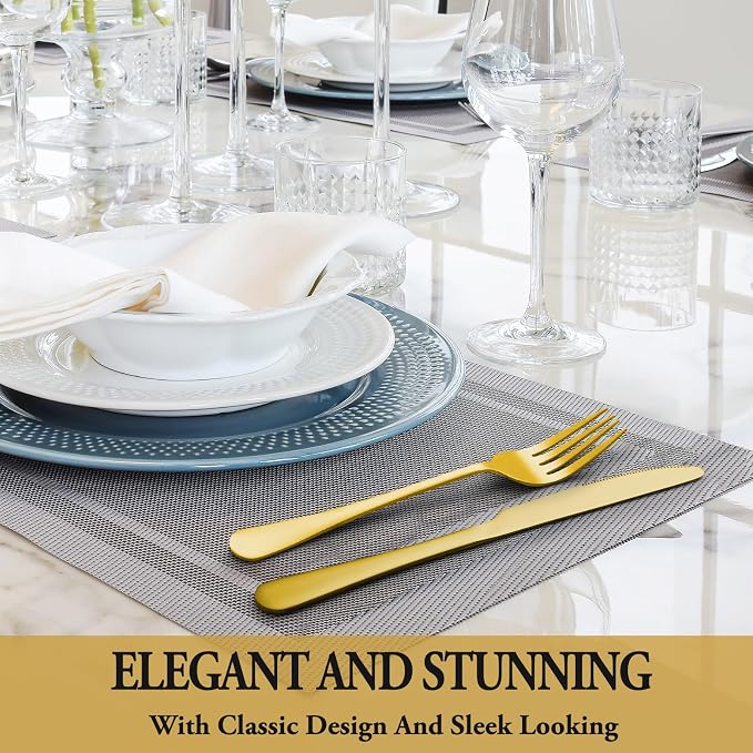 24 Pcs Gold Silverware Set - Image 6