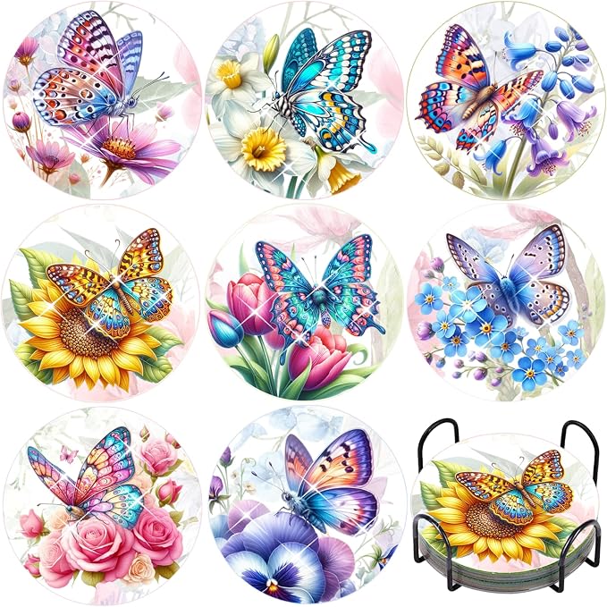 TDOOW Diamond Art Painting Coasters Kit, DIY Diamond Painting by TDOOW