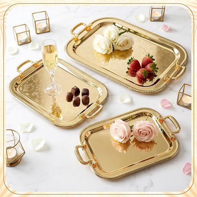 3 Pack Metal Serving Trays - Image 7