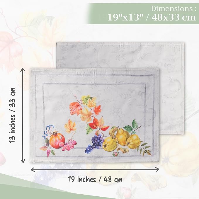 Maison d' Hermine Placemats Set of 4 Reusable 100% Cotton | Cloth Place Mats - Image 4