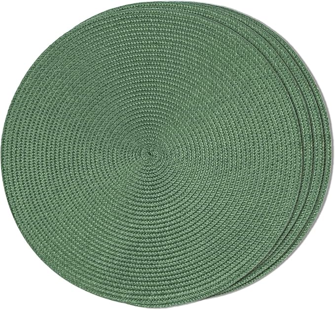 FunWheat Round Braided Placemats Set of 4 Table Mats by FunWheat