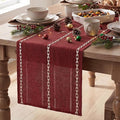 Artoid Mode Red Rustic Cotton Linen Christmas Table Runner, Seasonal by ArtoidMode