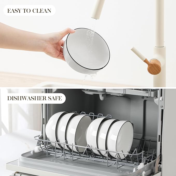 MALACASA Porcelain Soup Bowls, Dishwasher and Microwave Safe, Series Regular - Image 5