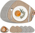 Faux Leather Placemats Set of 6, Dual Sided by Chitomars