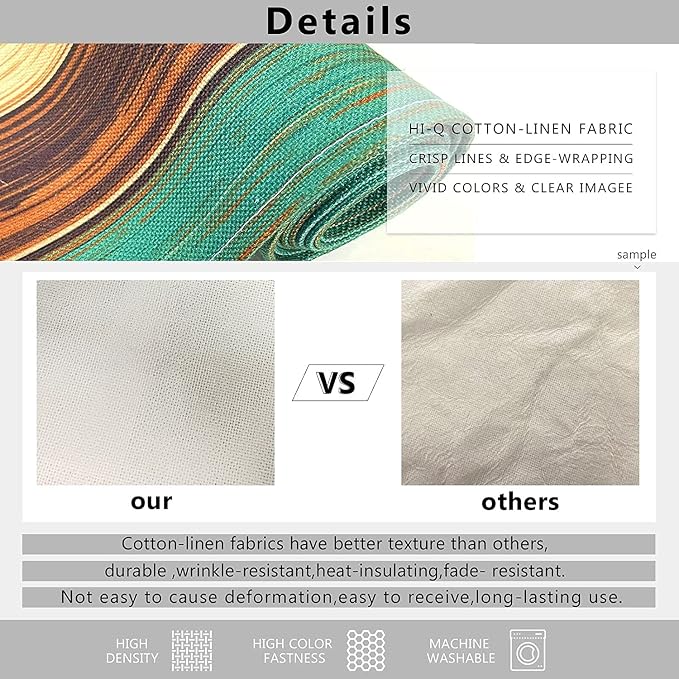 Emvency Table Runner and Placemats Set of 6, Abstract Modern Vintage | Painting - Image 4