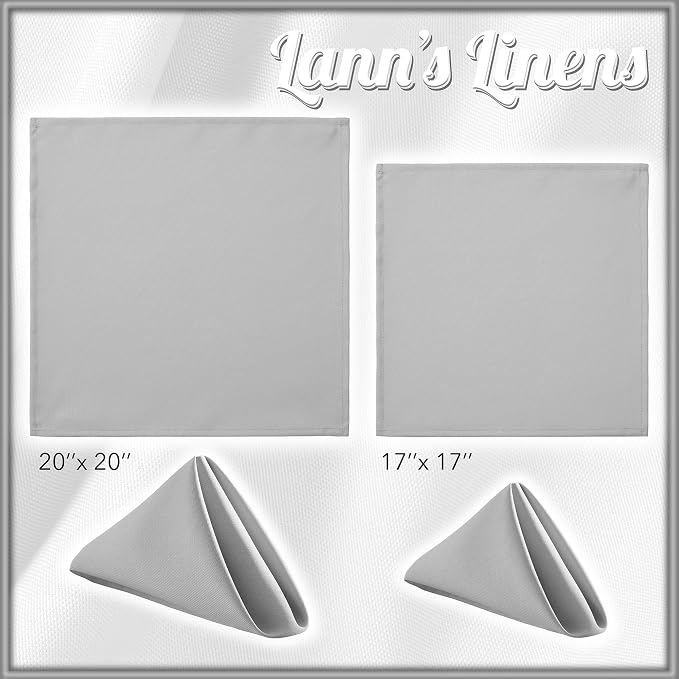 Lann's Linens Set of 144 Cloth Dinner Napkins, 20-inch Polyester Napkins - Image 8