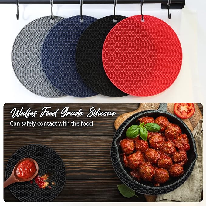 4 Pack Silicone Trivet for Hot Dishes | Heat Resistant Silicone Pot Holders for - Image 5