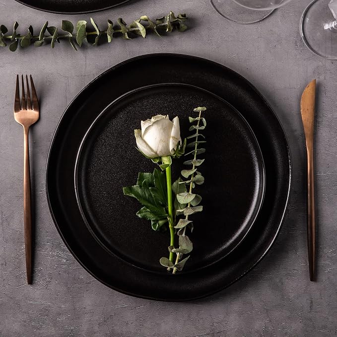 AmorArc Ceramic Dinner Plates Set of 6, 10.25 Inch Stoneware Dishes Set | Wavy - Image 4