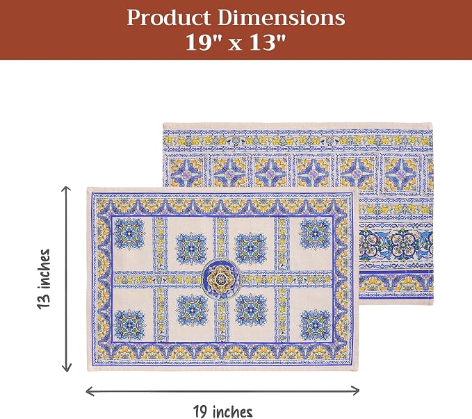 Maison d' Hermine Placemats Set of 4 Reusable 100% Combed Cotton | Cloth Place - Image 5