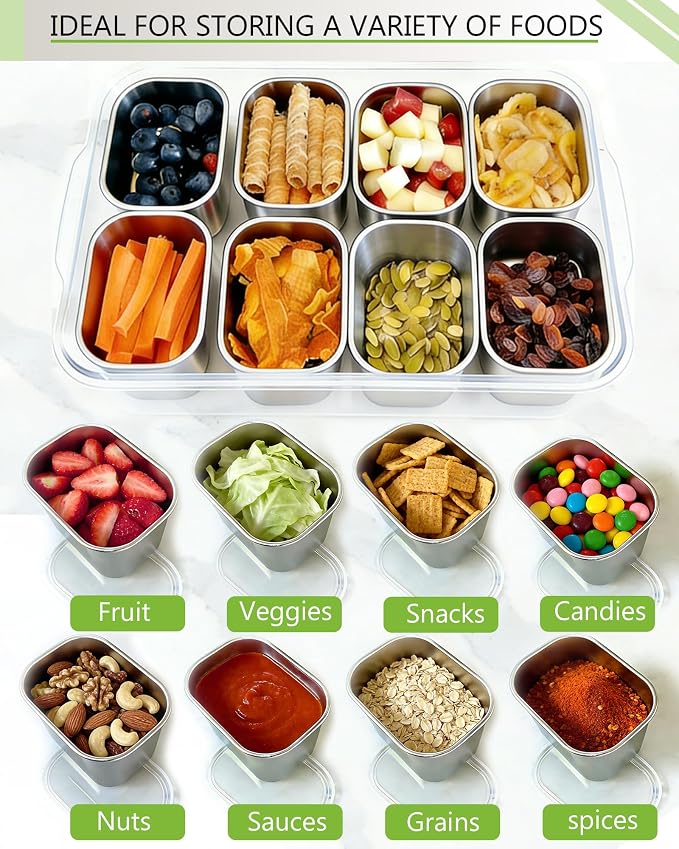 Snackle Box Container, Stainless Steel Divided Serving Tray - Image 6