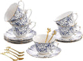 Country Roses Porcelain Tea Cup and Saucer Set by Unknown
