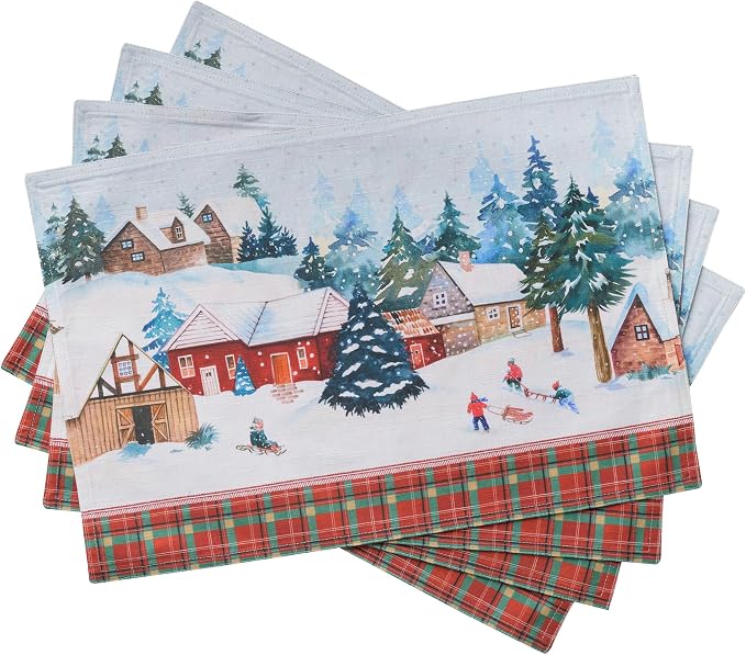 Maison d' Hermine Placemats Set of 4 Reusable 100% Cotton | Cloth Place Mats by MaisondHermine