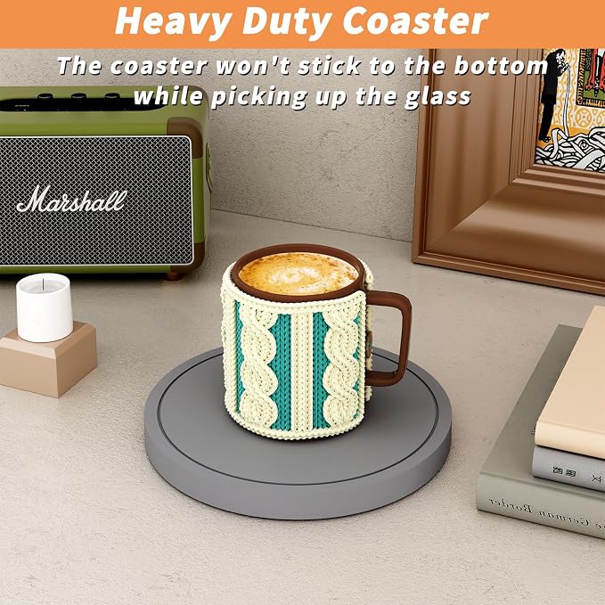 Azhou 6Pcs Absorbent Diatomaceous Earth Coasters Set - Image 5