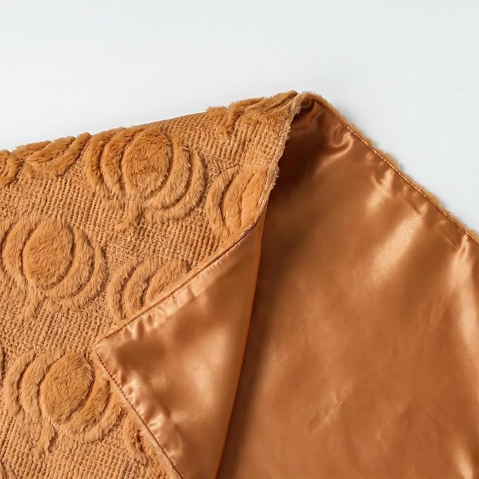 Artoid Mode Caramel Soft Faux Fur Pumpkins Fall Table Runner 13x72 Inch | - Image 5