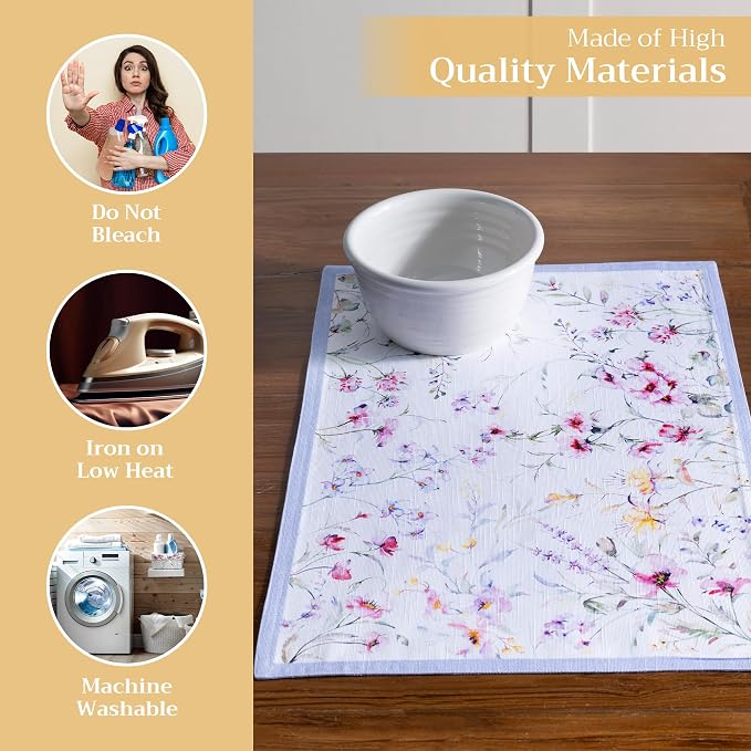 Maison d' Hermine Placemats Set of 4 Reusable 100% Cotton | Cloth Place Mats - Image 3