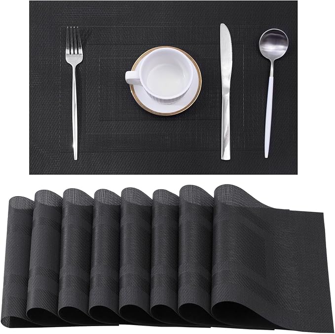 Leetaltree Black Frame Placemats Set of 8 by Leetaltree-ArtatEveryTable