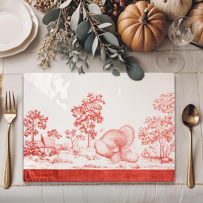 Maison d' Hermine Placemats Set of 4 Reusable 100% Cotton | Cloth Place Mats - Image 6