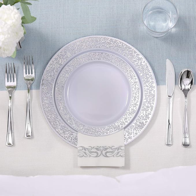 FOCUSLINE 350 Ct Silver Dinnerware Set - Image 5
