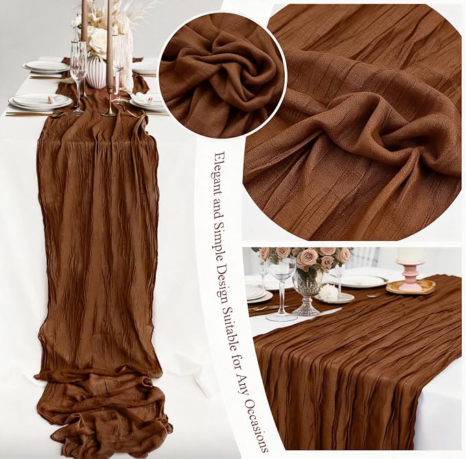 20 Packs Cheesecloth Table Runner 10FT Long Boho Gauze Fabric Table Runner - Image 4
