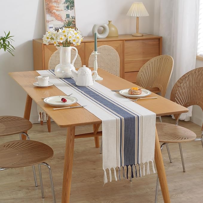 Blue Table Runner 108 Inches Long - Image 7