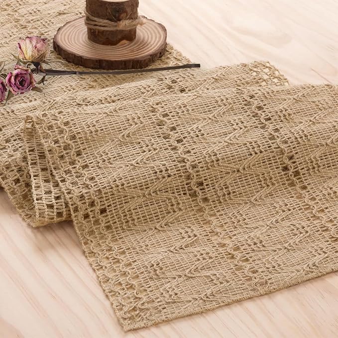 Boho Table Runner for Spring Home Decor 60 Inches Long, Modern Farmhouse Decor by Niviy
