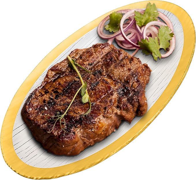 Tempered Glass Oval Meat Serving Tray – Durable Food Platter by GAC