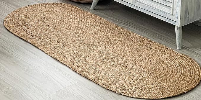 Pack of 1 Handwoven Oval Jute Braided Table Runner 13 x 24 Inch, 100% Natural - Image 6