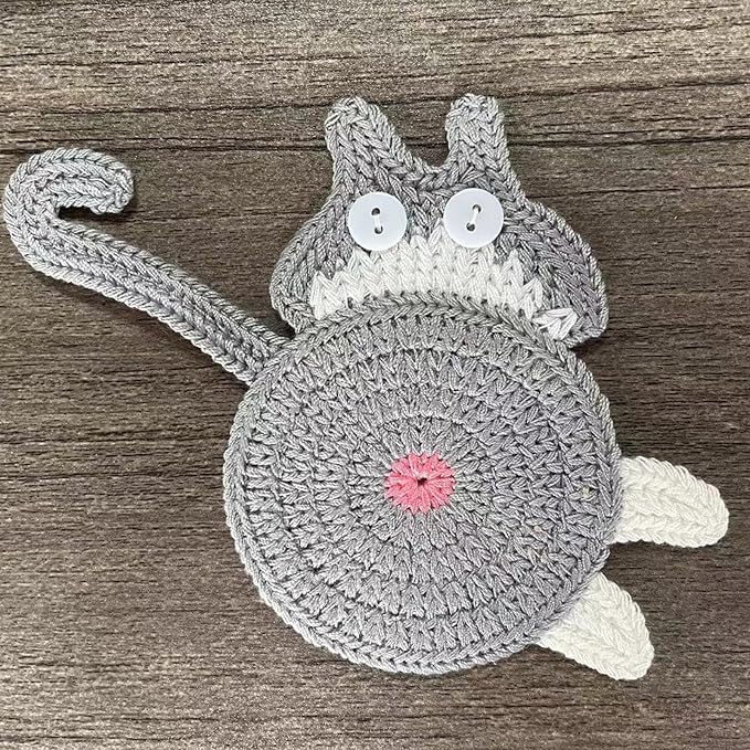 Coasters Set of 5, Fun Woven Creative Cat Coasters, Cute Coffee Coaster - Image 8