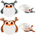Crochet Animal Coasters, Handmade Owl Coasters by VaneOak