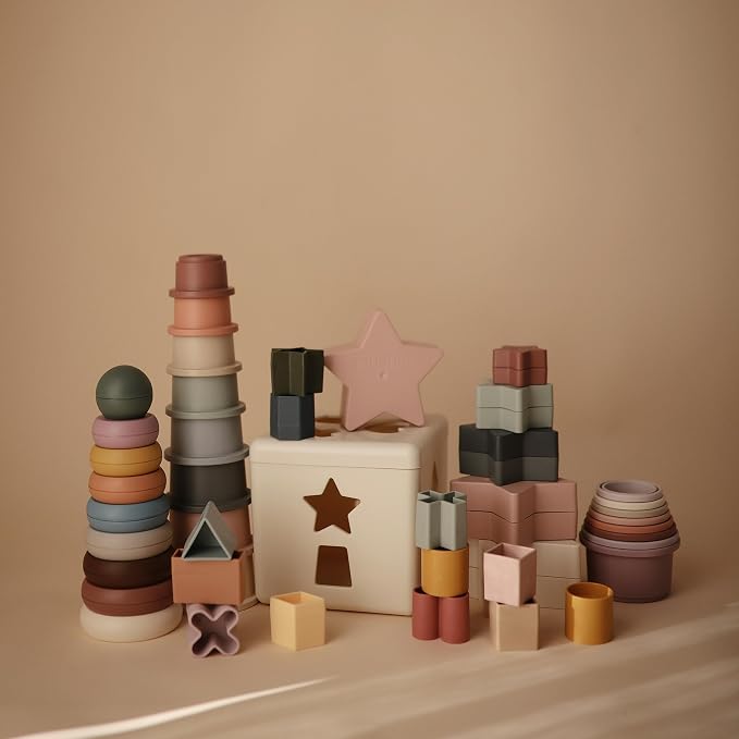 mushie Stacking Cups Toy 8pcs | Made in Denmark - Image 8