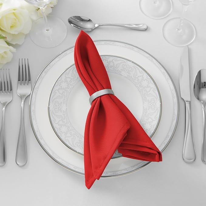 Lann's Linens Set of 144 Cloth Dinner Napkins, 17-inch Polyester Napkins - Image 5