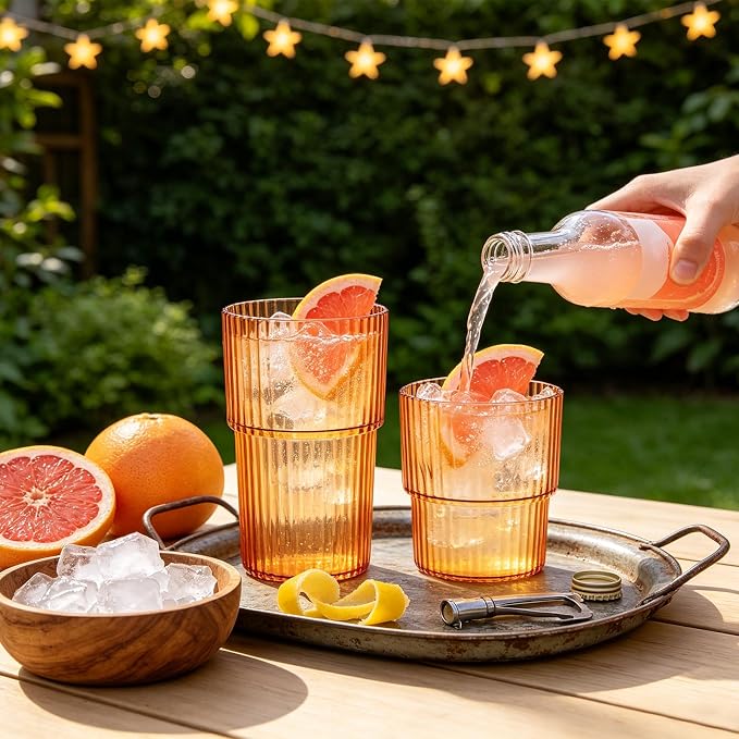 12 Pack Plastic Wine Glasses, 16 Oz Highball Glasses & 12 Oz Cocktail Glasses - Image 4