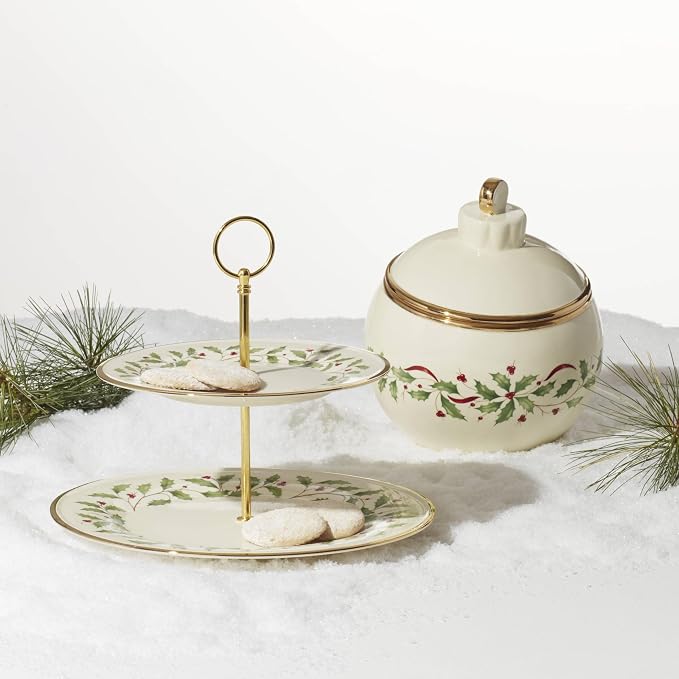 Lenox Holiday Christmas Ornament Cookie Jar | dolomite ceramic, hand wash only - Image 3