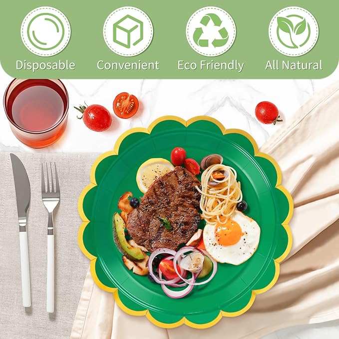 50 Pcs Green Paper Plates - Image 4