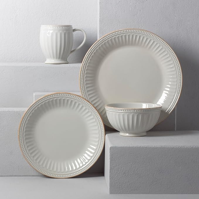 Lenox White French Perle Groove 4Pc Place Setting, 6.95 LB - Image 2