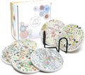 AD Set of 6 Coasters for Drinks Absorbing Round Ceramic Stone Coaster by AD