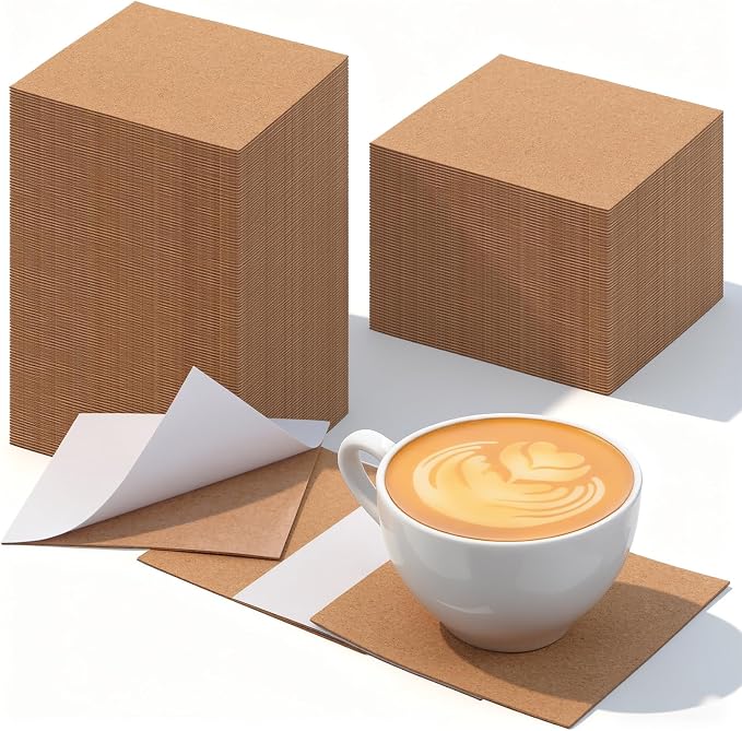 Kifmurase 200PCS Self-Adhesive Cork Sheets, 4 x 4 Inch Brown Squares | Cork - Image 3
