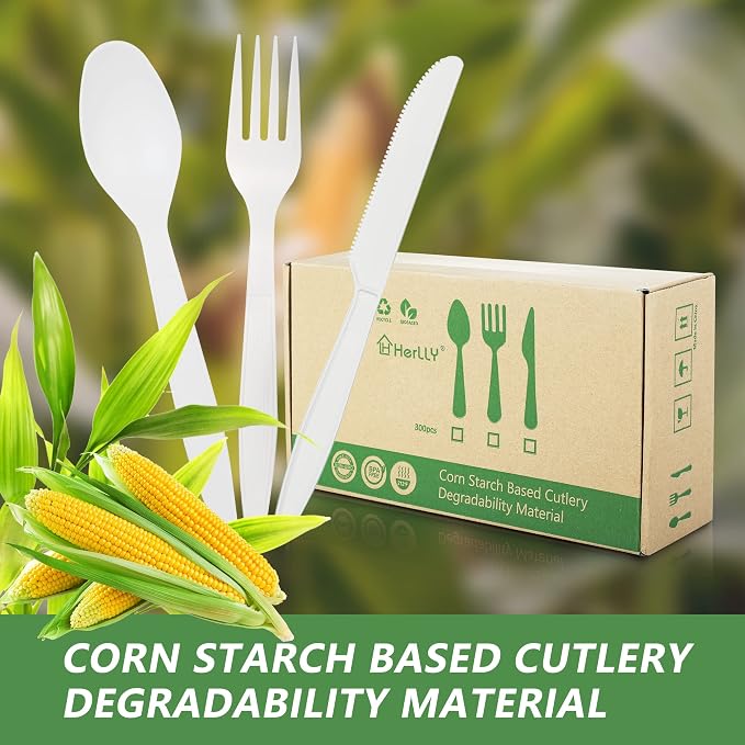 Compostable Forks, 300 Disposable Forks - Image 4