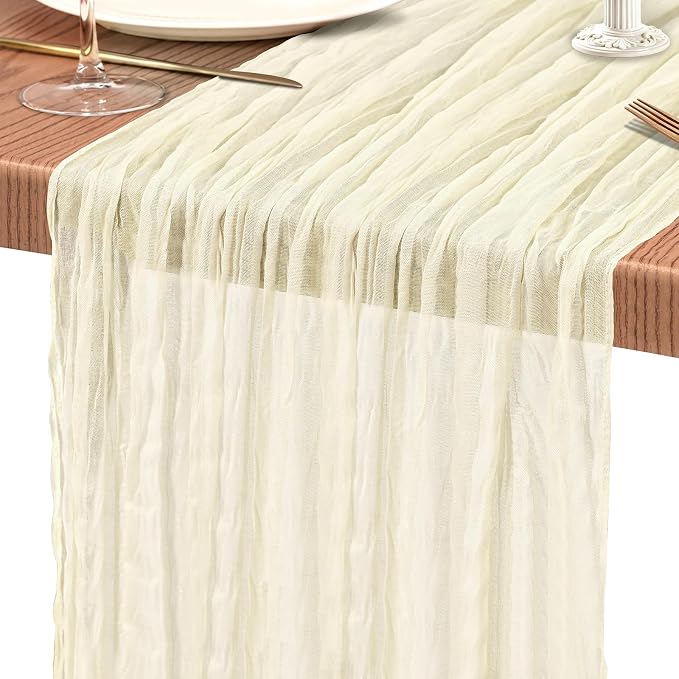 30 Pack Cheesecloth Table Runner 10FT Beige Table Runner Boho Gauze Cheese - Image 9