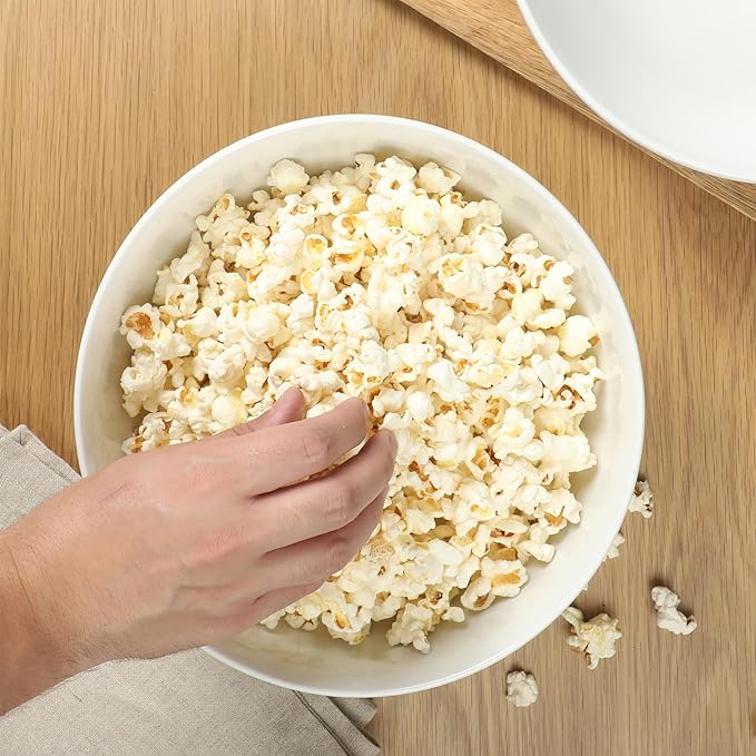 Gibson Home Extra Large Serving Bowls Set of 2-100 oz 10-Inch White Porcelain - Image 5