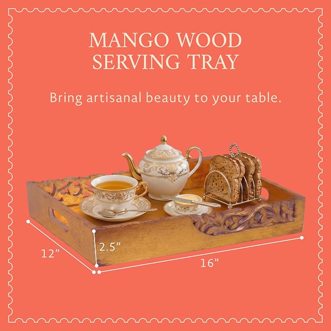 Flourish Mango Wood Serving Tray - Image 2
