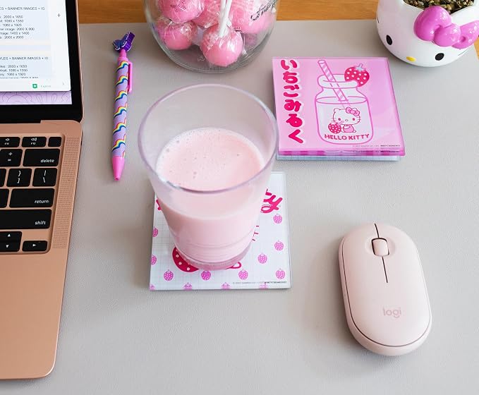 Sanrio Hello Kitty Strawberry Milk Glass Coasters - Image 8