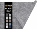 Faux Leather Heat Resistant Placemats 12 Packs, Waterproof Wipeable Dining PU by homing