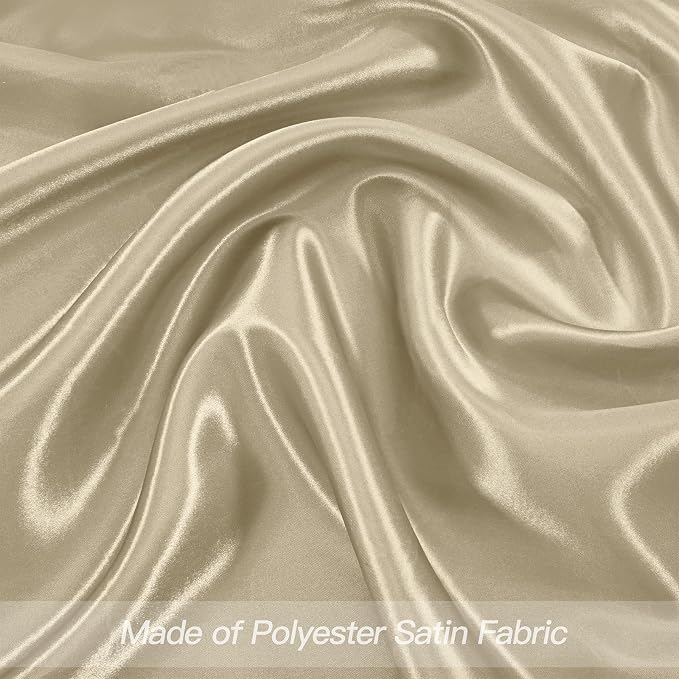 P Pothuiny 50 Pcs Beige Satin Napkins 17 x 17 Inch, Satin Cloth Napkins | - Image 4